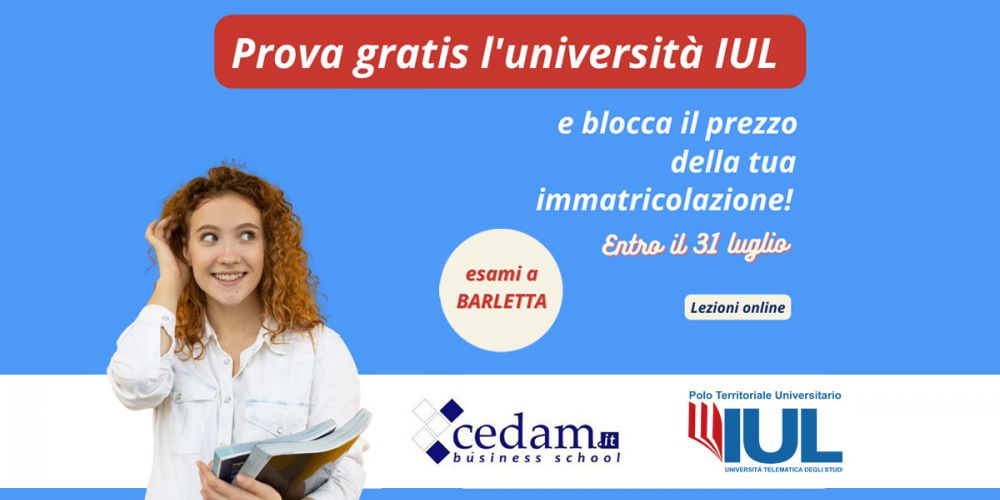 PROVA GRATIS LUNIVERSITA' ONLINE IUL entro il 31 luglio 